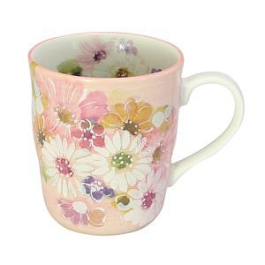 花づくし マグカップ ピンク 名入れ可能