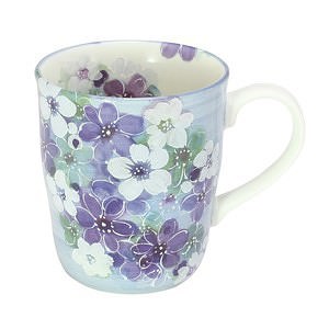 花づくし マグカップ ブルー 名入れ可能