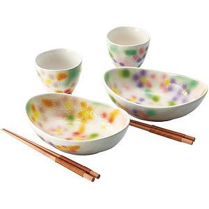 花想い 楕円鉢・湯呑揃 名入れ可能