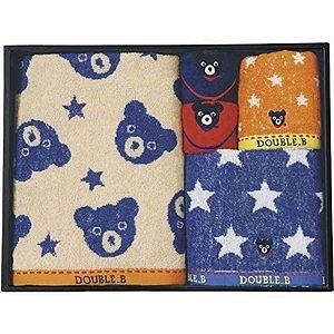 ミキハウス ダブルB バス＆フェイス＆ハンド＆ミニタオル 2Pセット 60-8917-953 名入れ可能