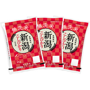 無洗米 新潟県産コシヒカリ 2kg×3袋 合計6kg 名入れ可能