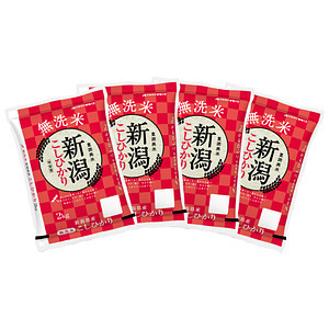 無洗米 新潟県産コシヒカリ 2kg×4袋 合計8kg 名入れ可能