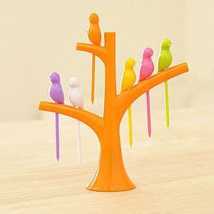 バードフルーツピックセット オレンジ 名入れ可能
