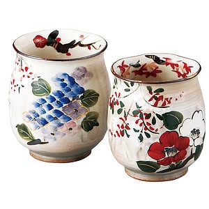 京焼 乾山花小路 組湯呑 名入れ可能