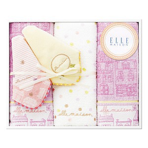ELLE フェイス・プチタオルセット ピンク 2270912120105 名入れ可能