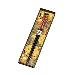 市松模様 箸 朱 名入れ可能