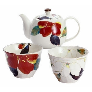 花かいろう ポット茶器 山茶花 ペアセット 名入れ可能