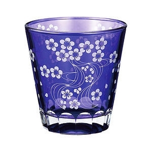夜桜 オールドグラス パープル 名入れ可能