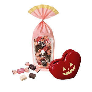 ハロウィン トリックオアトリート チョコ （ストロベリーカカオ）ジャックハートケース付き 名入れ可能