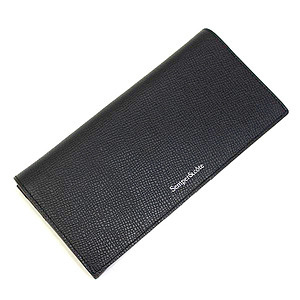 Semper&cote 牛本革型押し 長財布 ブラック 名入れ可能