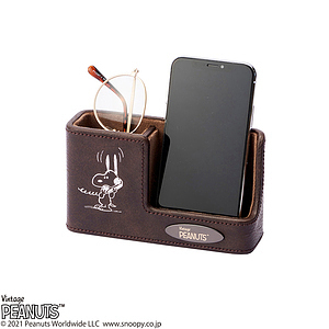 スヌーピー スマホ＆メガネスタンド ブラウン 2