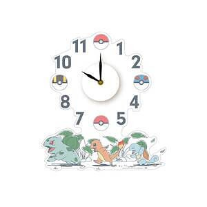 ポケモン ウォールクロックステッカー フシギダネ＆ヒトカゲ＆ゼニガメ 名入れ可能