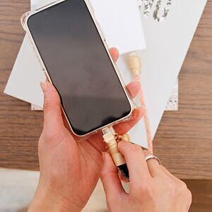 スマホ充電ストラップ TypeC-TypeC ライトピンク 30cm 4