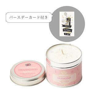 プレミアムキャンドル 4月 ダイヤモンド 誕生日カード付 名入れ可能