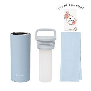 氷タオル ヒヤシーナ ブルー ありがとうカード付き 名入れ可能