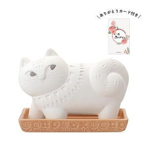 潤いマスコット FIKA sanpo ネコ ありがとうカード付 名入れ可能