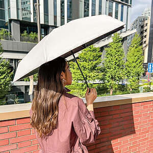 コンパクト折りたたみ傘 ホワイト 4