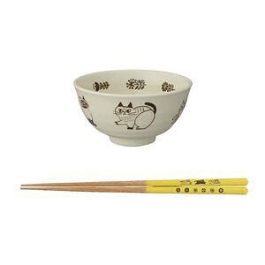 fikalycka 茶碗＆箸セット ブラウン 名入れ可能