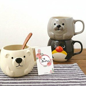 ぽってりマグ シロクマ ありがとうカード付 0