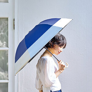 ツートーン ドーム型折りたたみ傘 ベージュ 11