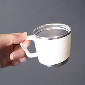 茶こし付き ワンプッシュ&カップ ボトル アイボリー 2