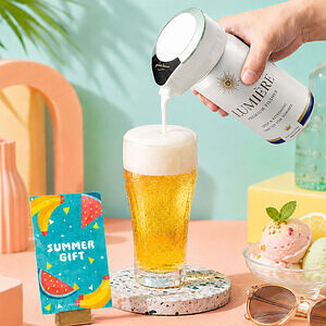 ワンタッチビールサーバー ベージュ サマーカード付 名入れ可能