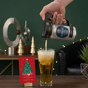 ハンディビールサーバー ブラック クリスマスカード付 名入れ可能