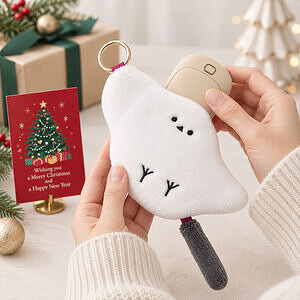 充電式カイロFluffy シマエナガ クリスマスカード付 名入れ可能