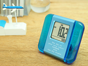 カラーアクリル LCD クロック ブルー 2