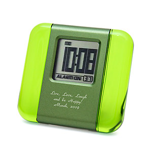 カラーアクリル LCD クロック グリーン