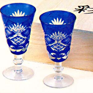 切子ワイングラス 2P セット ワインオープナー付き 名入れ可能