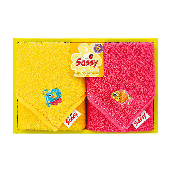サッシー 無撚糸ソフトミニタオル2P ピンク