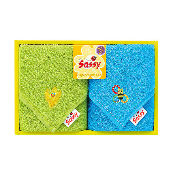サッシー 無撚糸ソフトミニタオル2P ブルー