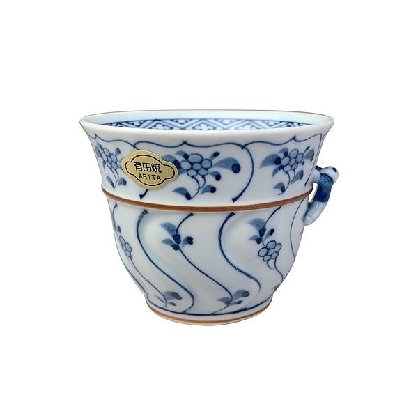 彫煎茶 割草花 一閑人 ブルー