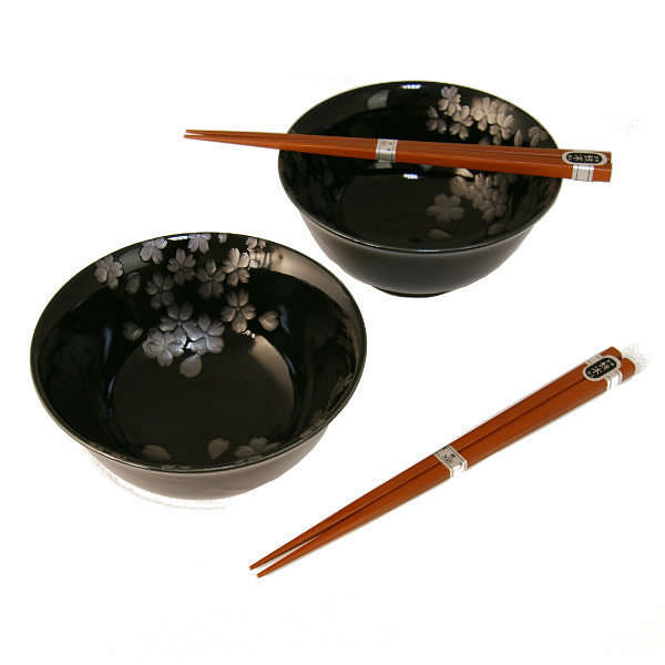 美濃焼 銀彩桜 反5.0丼ペアー