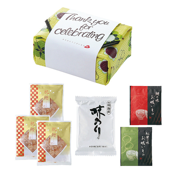 保冷風呂敷 お吸い物セット グリーン