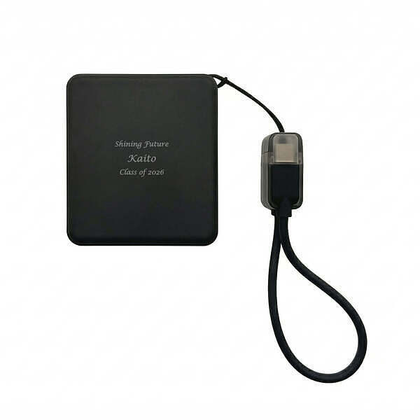 PD急速充電コードストラップ付モバイルチャージャー5000 ブラック