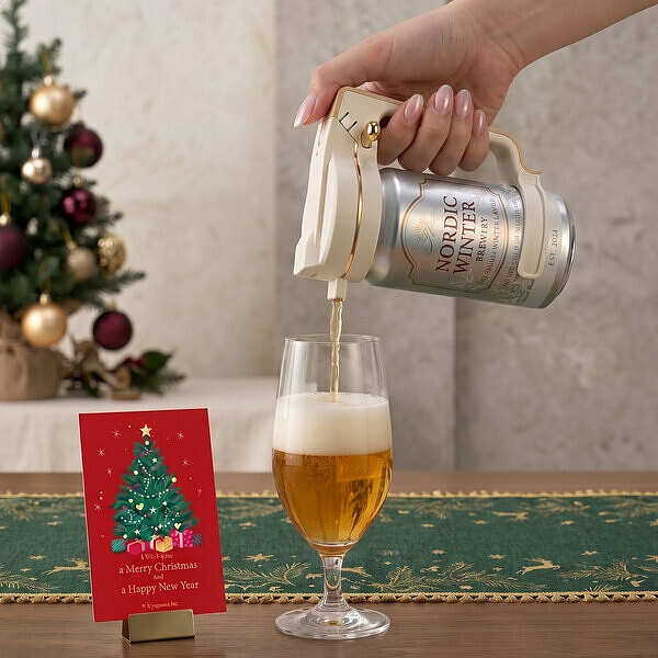 ハンディビールサーバー ホワイト クリスマスカード付
