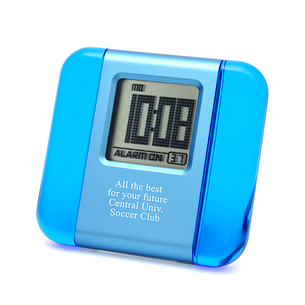 カラーアクリル LCD クロック ブルー