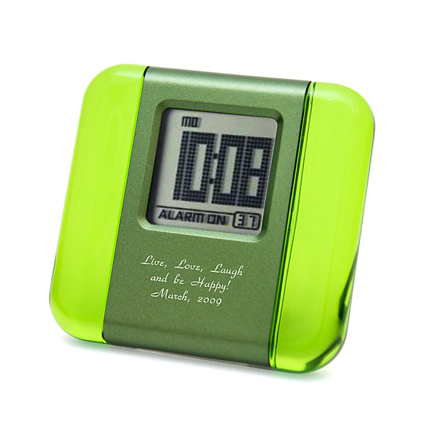 カラーアクリル LCD クロック グリーン