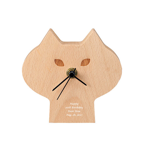 ひげ猫時計 ナチュラル